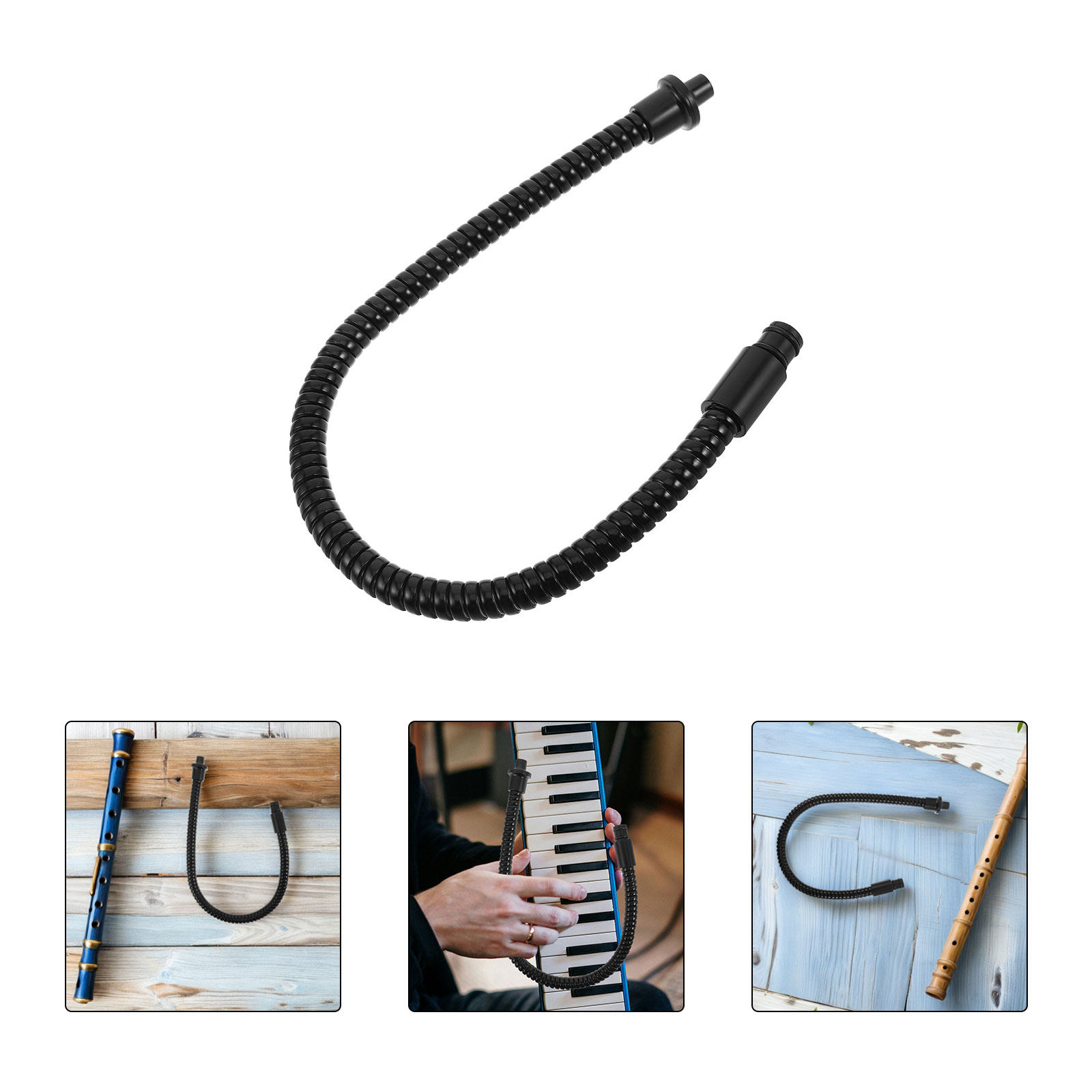 Musical Instrument That You Blow Into - ท่อปากเป่าโลหะยาวสำหรับเมโลดิก้า 32/37 คีย์ ข้อต่ออเนกประสงค์ หัวเป่าลมสำรองสำหรับฝึกซ้อมเครื่องดนตรี