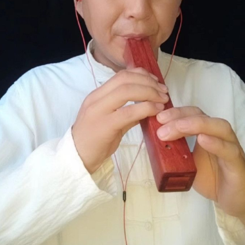 Musical Instrument Xun - ขันไม้สี่เหลี่ยม 10 รู สำหรับบำบัดด้วยเสียง ทำจากไม้มะฮอกกานี ขันพกพาสำหรับผู้เริ่มต้น