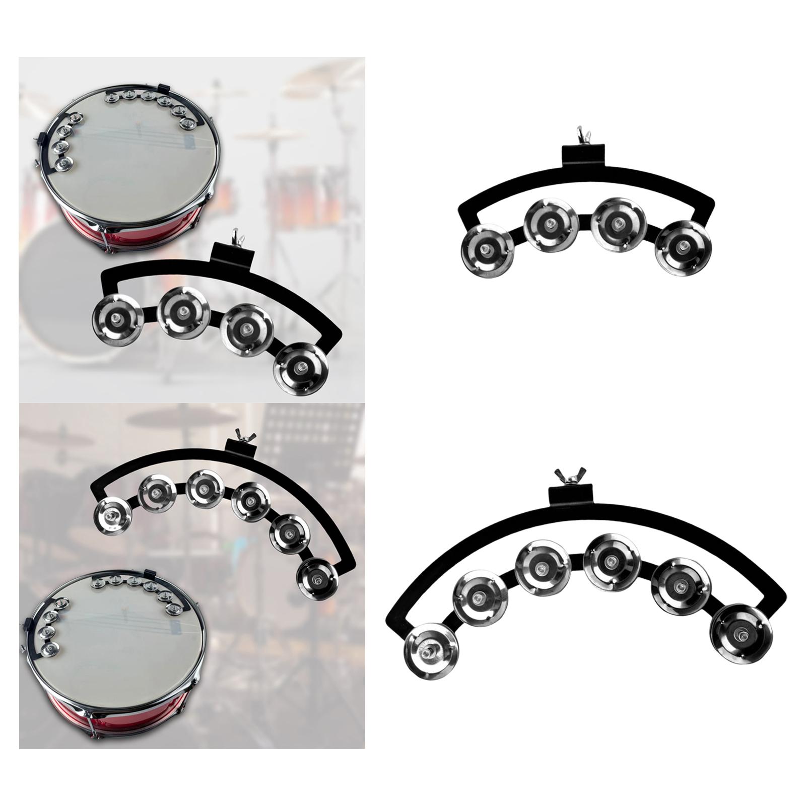Tambourine Hand Drum - ชุดกลองไฮแฮท แทมบูรีน โลหะ พร้อมขายึด สำหรับนักดนตรี กีตาร์