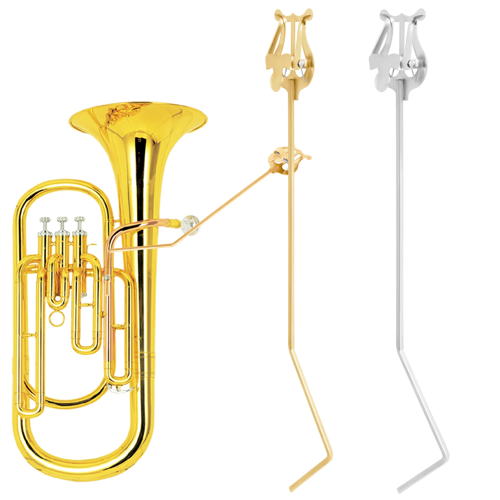 Musical Instrument Horn - ขาตั้งเพลงยืน Key Tuba Tenor Horn โลหะแบบพกพาขาตั้งเพลง