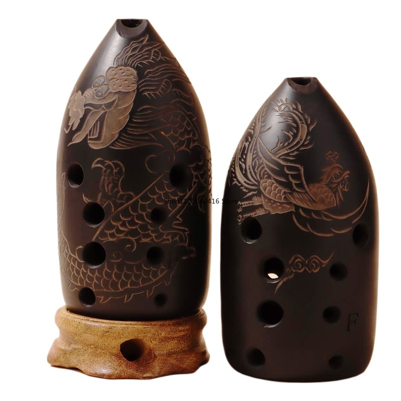Musical Instrument Xun - เครื่องดนตรีโอคาริน่าแบบจีนโบราณ 8/10 รู ทำจากเซรามิกคุณภาพสูง สำหรับฝึกซ้อมและเล่นดนตรีแบบดั้งเดิม เสียงโทน