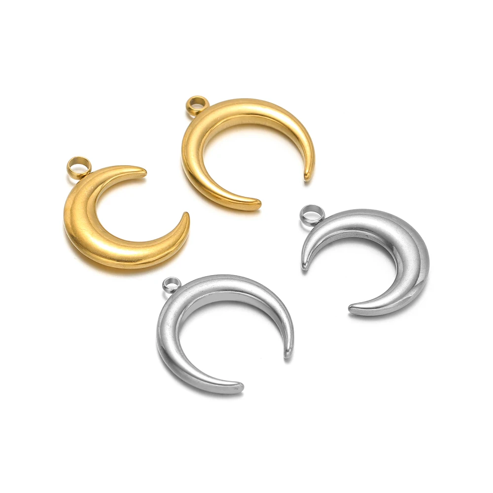 Musical Instrument Jewelry - 5pcs สแตนเลสสตีล Moon Horn Charms จี้ทองสําหรับเครื่องประดับ