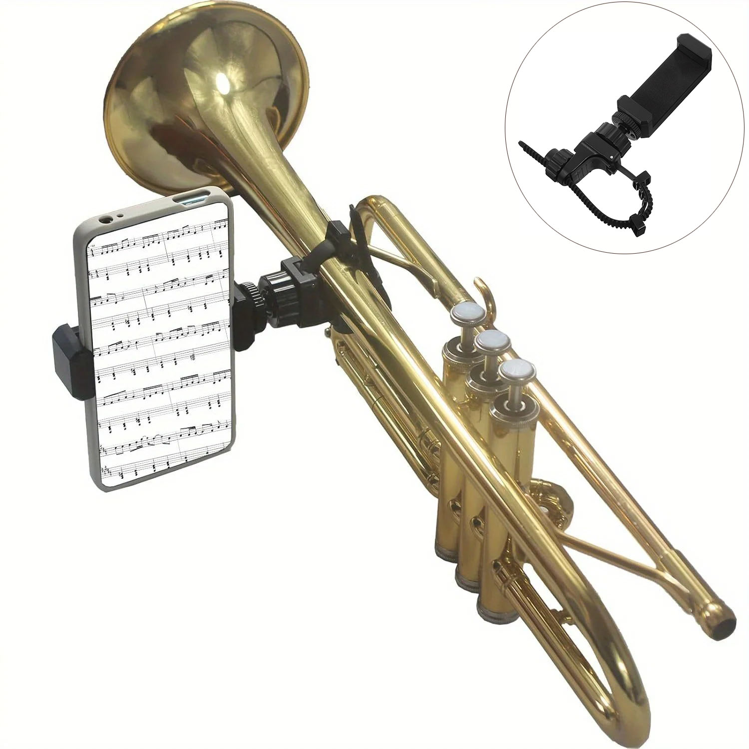 Musical Instrument Horn - ที่วางโทรศัพท์แบบคลิปหนีบสำหรับเครื่องดนตรีโลหะ เช่น ทรอมโบน ทรัมเป็ต เฟรนช์ฮอร์น อัลโตแซ็กโซโฟน
