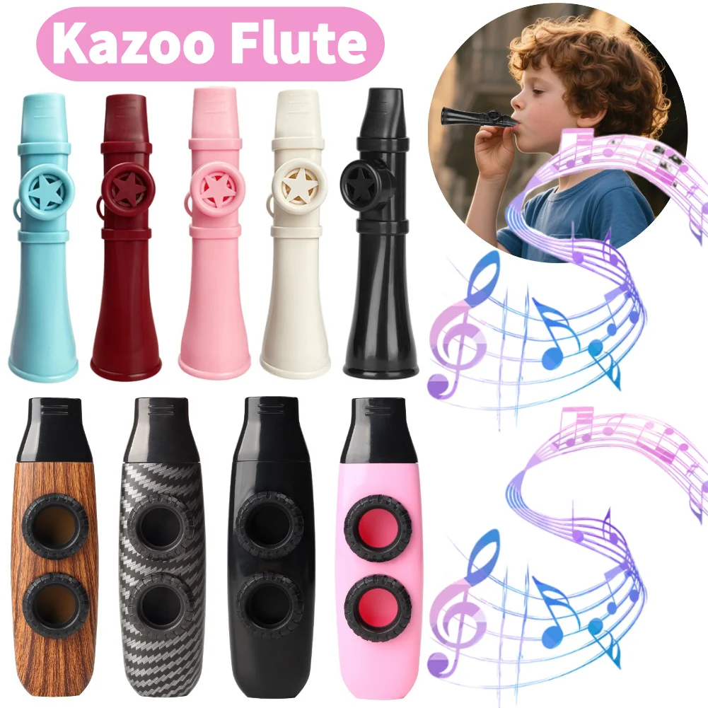 Musical Instrument Easy To Learn For Adults - ขลุ่ยคาซูแบบพกพา เครื่องดนตรีที่เรียนรู้ได้ง่ายพร้อมเชือกเส้นเล็ก นกหวีดนักร้องเพลงตลกสำหรับเด็กและผู้ใหญ่