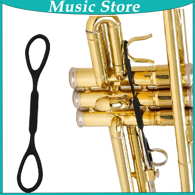 Musical Instrument Horn - 2แพ็คเครื่องดนตรีทรัมเป็ตเชือกลากจูงทรัมเป็ตซิลิโคนสีดำเพื่อดึงเชือกทองเหลืองชิ้นส่วนและอุปกรณ์เสริม
