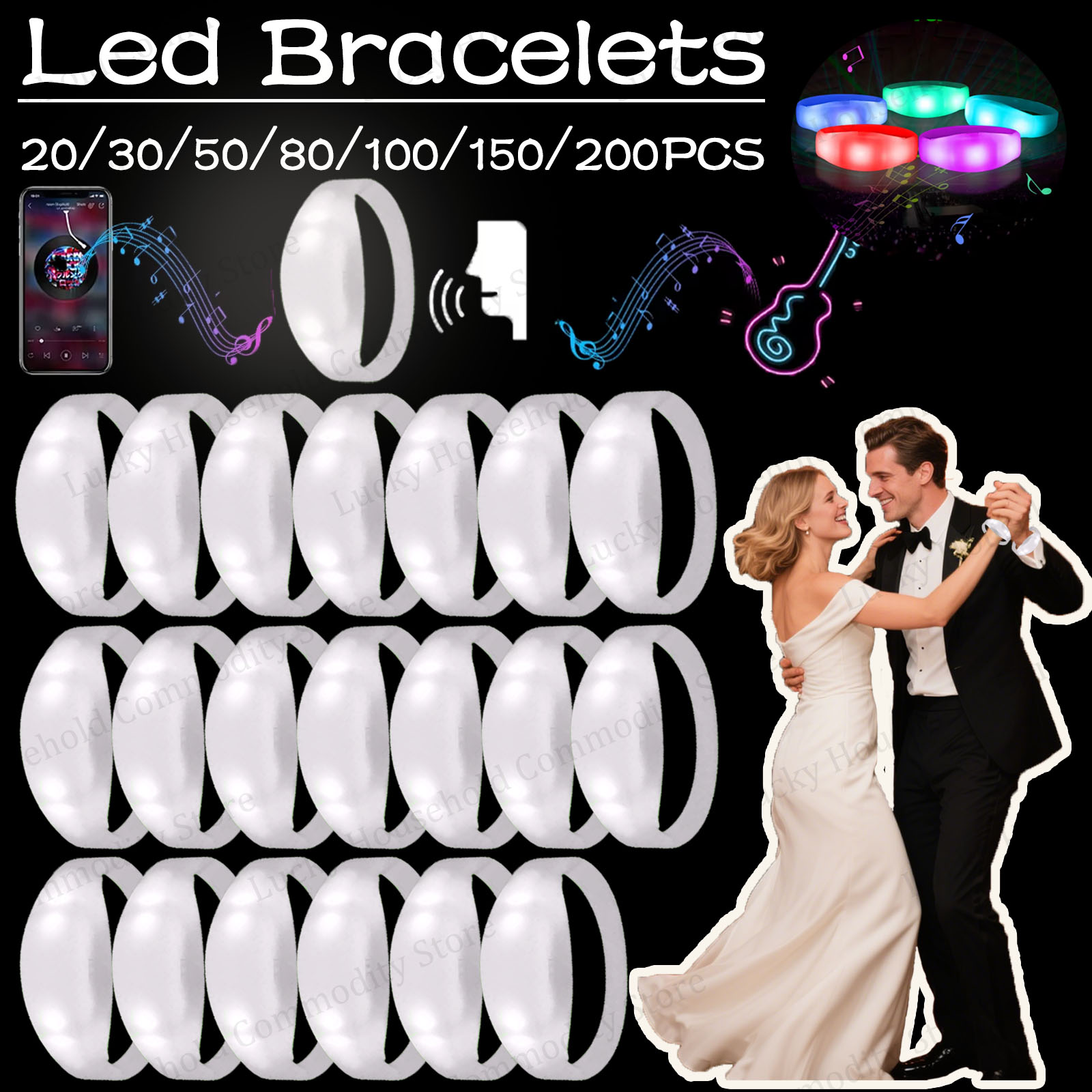 20-100 ชิ้น กำไลข้อมือ LED แบบ - Musical Instrument Jewelry บทวิจารณ์และราคา