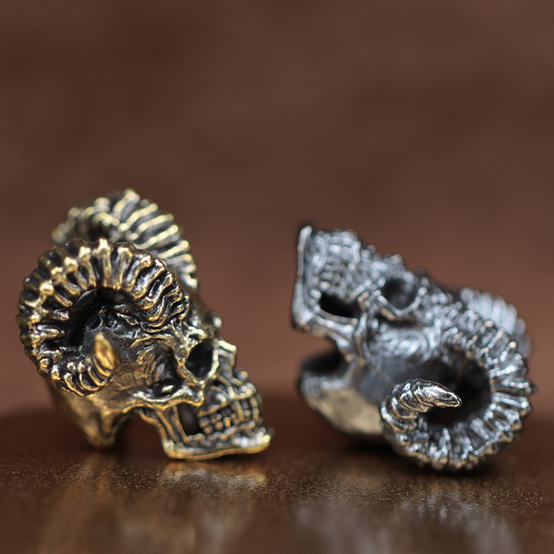 แพะ Horn Skull หัวทองเหลืองมีด - Musical Instrument Jewelry บทวิจารณ์และราคา
